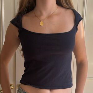 Brandy Melville Dark Blue Square Neck top